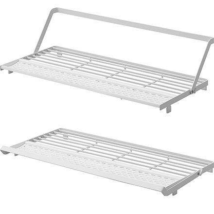 tower タワー シンク上スリム水切りラック シリコーントレー付き ホワイト 10581