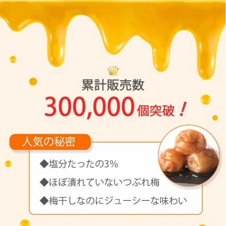 訳あり 紀州南高梅 はちみつ梅干し 大粒 つぶれ梅 塩分3% 低塩 2kg (400g×5個)