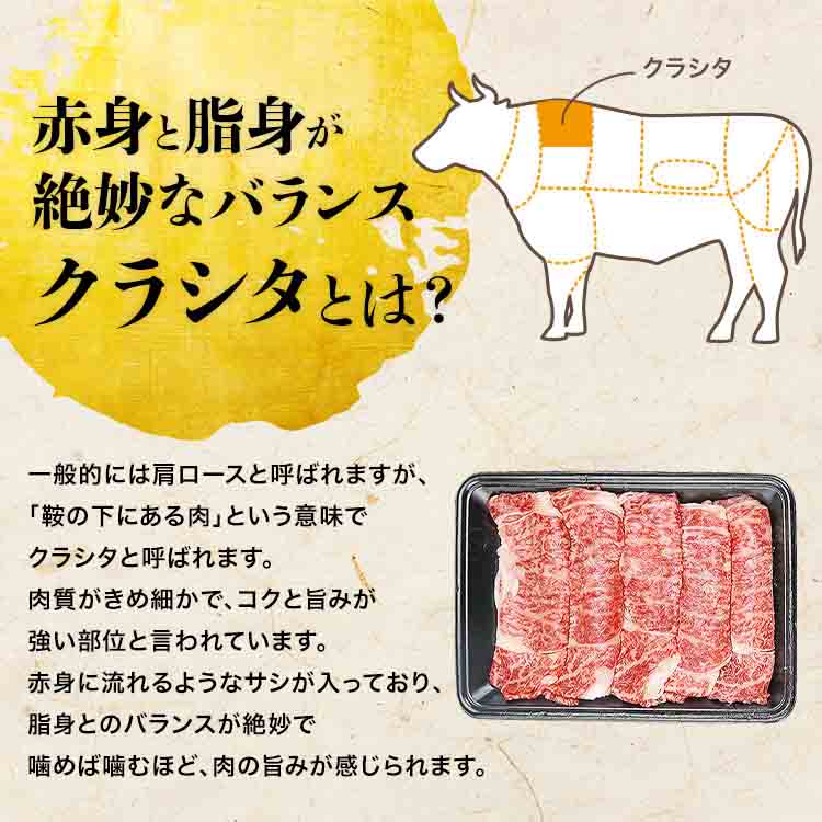 黒毛和牛 クラシタ 肩ロース 400g 和牛 牛肉 国産 すき焼き