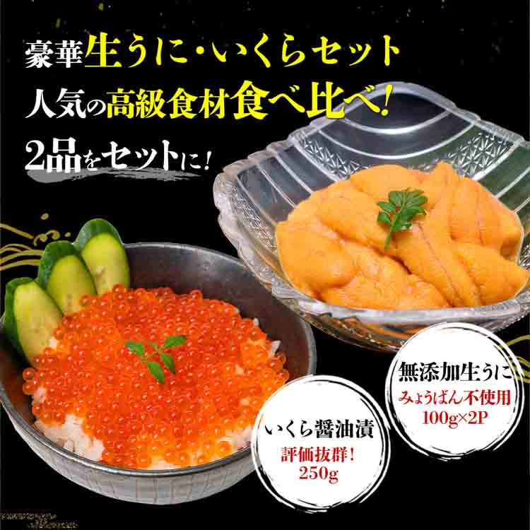 無添加 生うに 200g いくら 250g 食べ比べセット