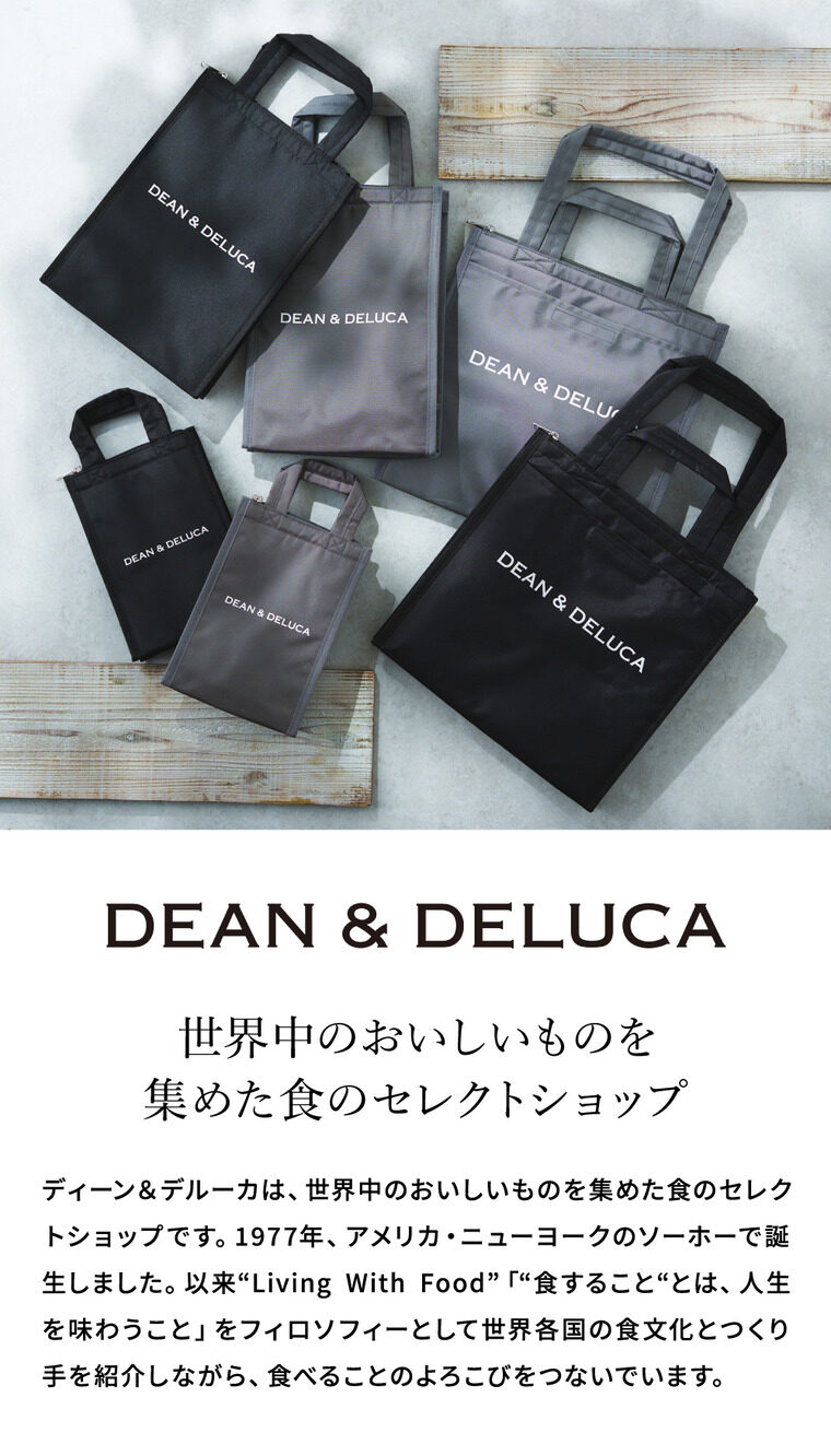 DEAN & DELUCA ディーンアンドデルーカ クーラーバッグ M グレー 保冷 自立ファスナー付き 保冷バッグ