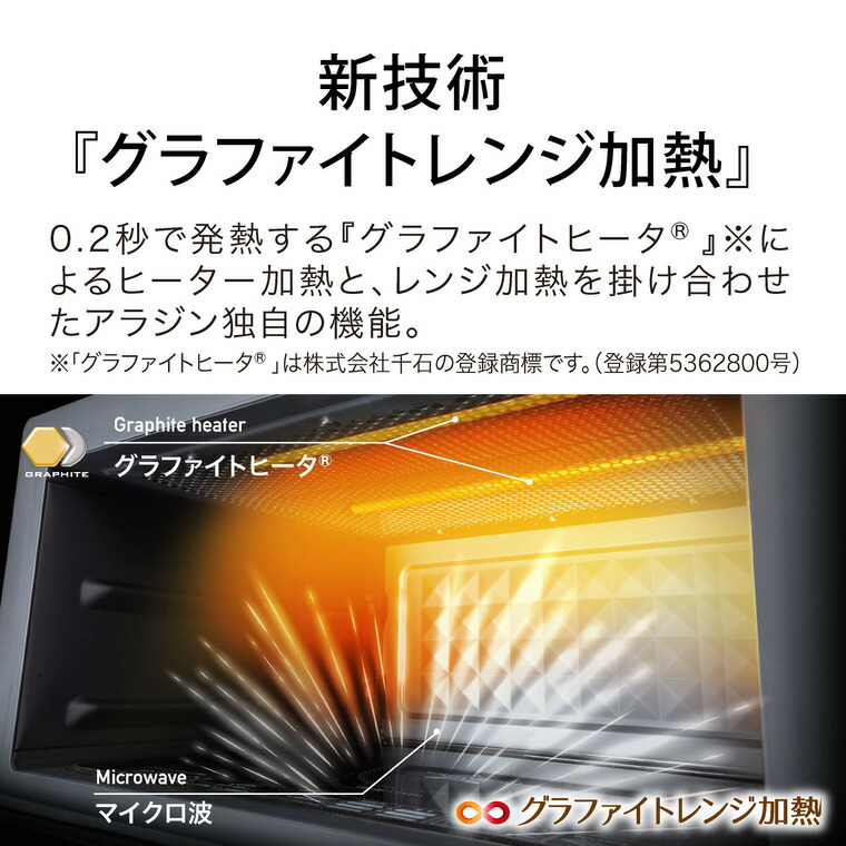 アラジン グラファイトオーブンレンジ AEM-G14AG AEM-G14AW / Aladdin 電子レンジ グラファイトヒータ搭載 / グリーン