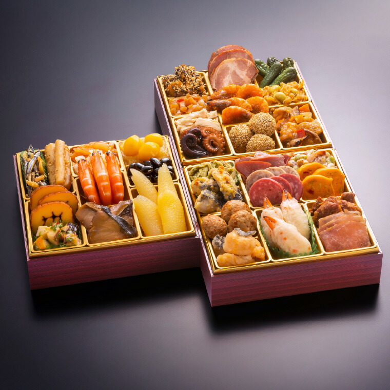 おせち 2026 博多久松 本格定番和洋中おせち「初赤重」 3段重（約2人前～3人前 34品）お届け日12/29 冷凍便 メーカー直送 【販売期間：2025年12月10日まで】