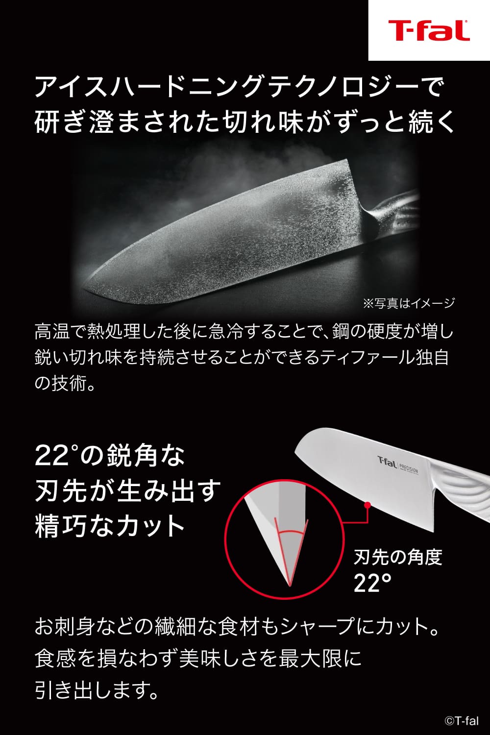 ティファール T-fal プレシジョン シェフナイフ 18cm K27701