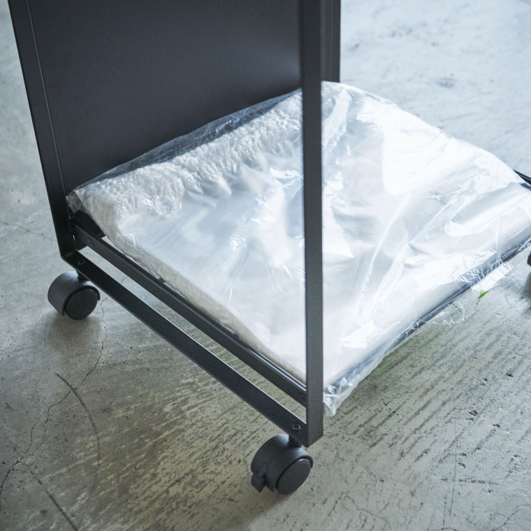 山崎実業 公式 tower 目隠し分別ダストワゴン ２分別 タワー ブラック 4331