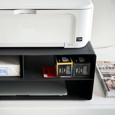 山崎実業 公式 tower ツーウェイプリンター収納ラック タワー ブラック 4349