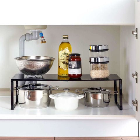 山崎実業 公式 tower 伸縮収納棚 タワー ブラック 3866