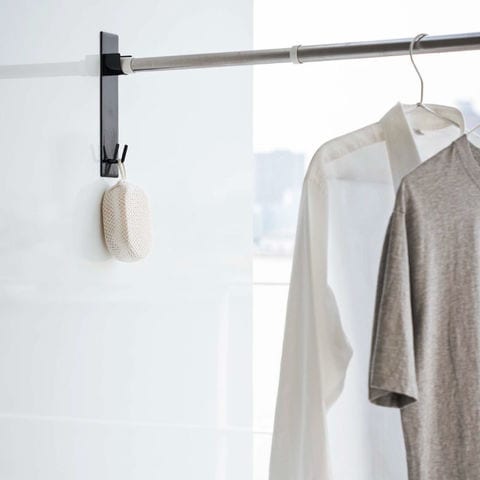 山崎実業 公式 tower マグネットバスルーム物干し竿ホルダー２個組 タワー ホワイト 4915