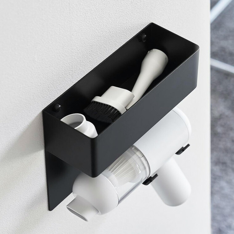 tower 壁付けミニ掃除機ホルダー タワー 山崎実業 10787 10788 / ホワイト