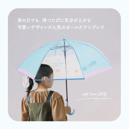 ジュニア耐風傘 透明窓付き 55cm チェックPI