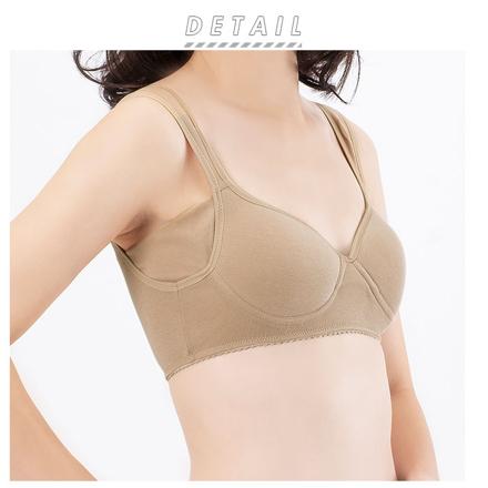 綿100% 脇汗ガードブラ Lサイズ ベージュ