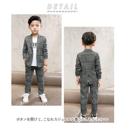 キッズスーツ 男の子フォーマル WnLL66 130CM グレー