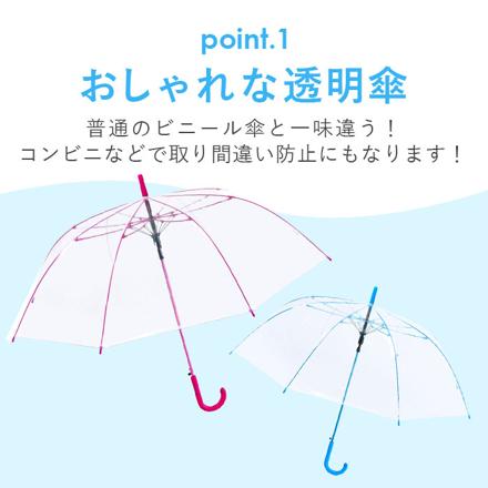 ATTAIN 65cMPOE カラーグラス骨/中棒 長傘65cM ピンク