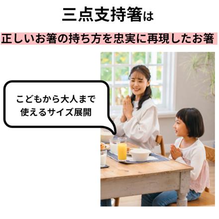 三点支持箸 子供用 大人用 右利き用 23cM