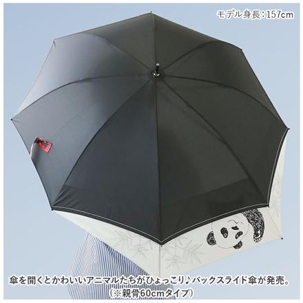 バックスライド傘 60cM 長傘 シマエナガ