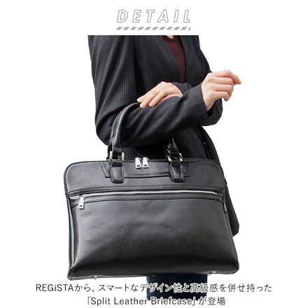 REGiSTA SpLit Leather BriefcaSe バッグ BLACK