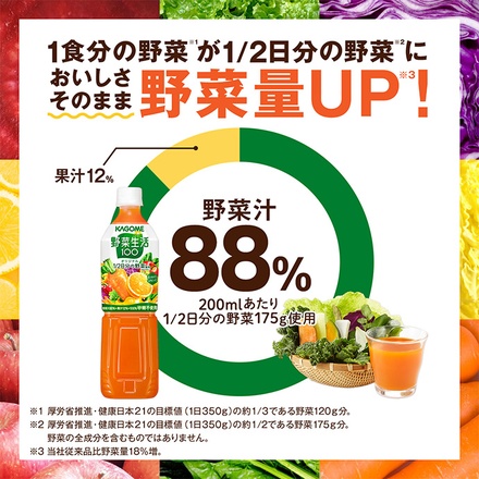 カゴメ 野菜生活100 オリジナル 720mlペットボトル×15本入|野菜ジュース 野菜生活 野菜 やさい