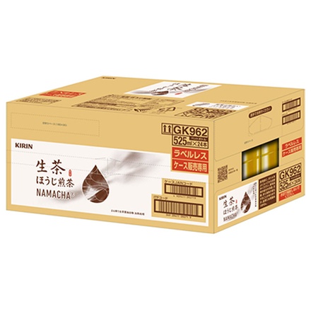 キリン 生茶 ほうじ煎茶 ラベルレス 525mlペットボトル×24本入|茶飲料 ほうじ茶 PET 生茶 煎茶