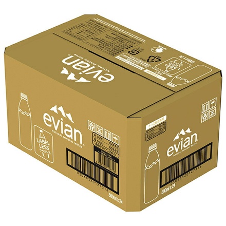 evian (エビアン) ラベルレス 500mlペットボトル×24本入|ミネラルウォーター ラベルレス 水 エビアン 500ml