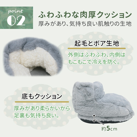USB もこもこ フットウォーマー グレー TN-AKFM-GY