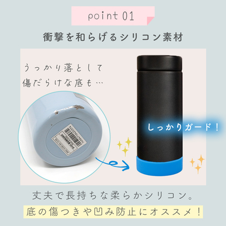 MILASIC 水筒 底カバー 4個セット 直径 6.5cm ブルー TN-WBCS-SB