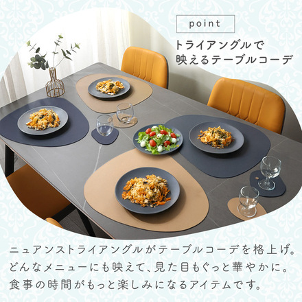 MILASIC トライアングル ランチョンマット 2枚セット ＋コースター 2枚 おまけ付き スカイブルー TN-TRLM-SB