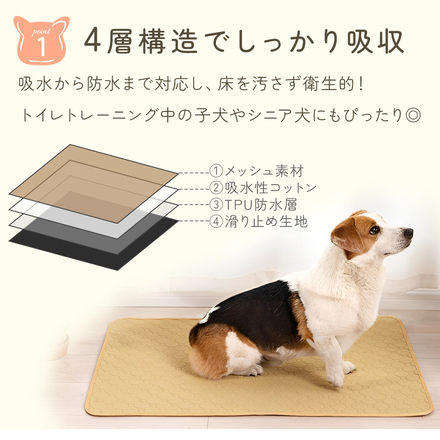 MILASIC 吸水ペットマット 同色 2枚セット グレー Sサイズ TN-WAPM-GY-S