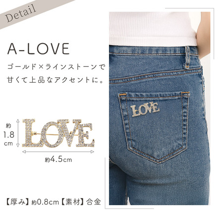 MILASIC ラインストーン ブローチ A-LOVE TN-BJBC-A