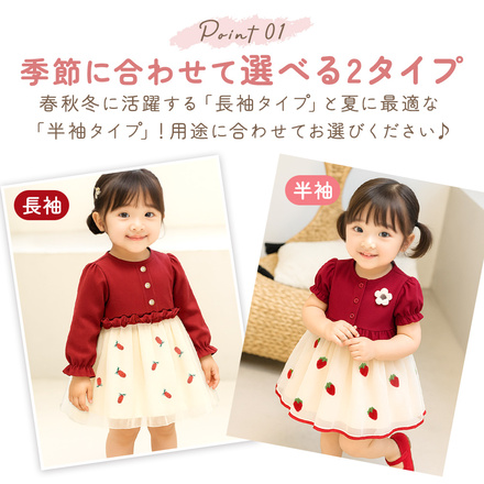 MILASIC キッズいちごワンピース 半袖タイプ 100cm TN-SBOP-B-RD-100