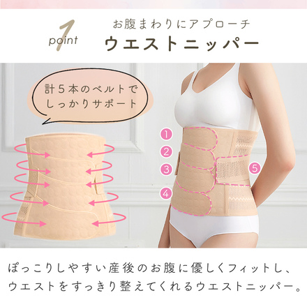 MILASIC ウエストニッパー 骨盤ベルト 2点セット ピンク Ｌサイズ TN-PEVBT-PK-L