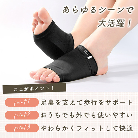 mitas 足裏サポーター 同色2足セット ブラック TN-FOTSP-BK