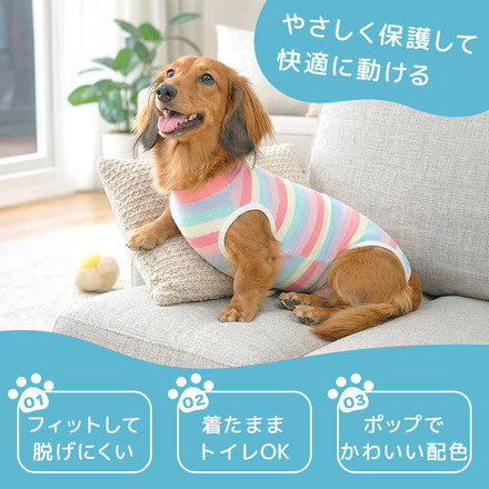 MILASIC 犬用術後服 ブルー Mサイズ TN-DGPOC-BU-M