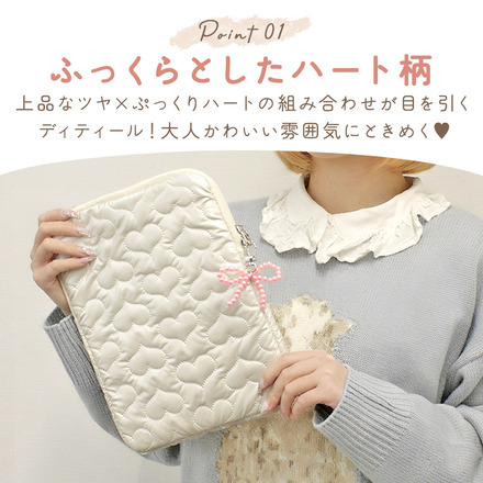 MILASIC タブレットケース リボンチャーム付き ホワイト TN-HTCRC-WH