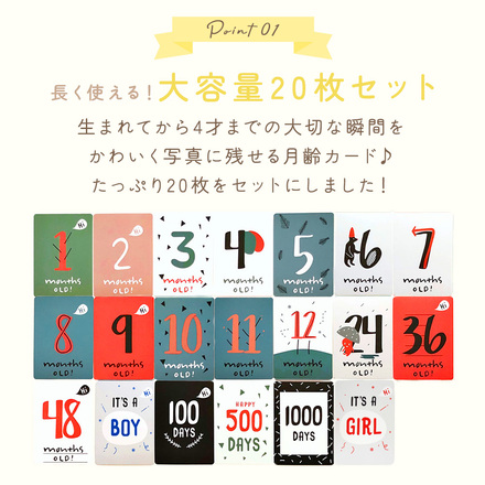 MILASIC 月齢カード 20枚セット TN-MPSCS-A