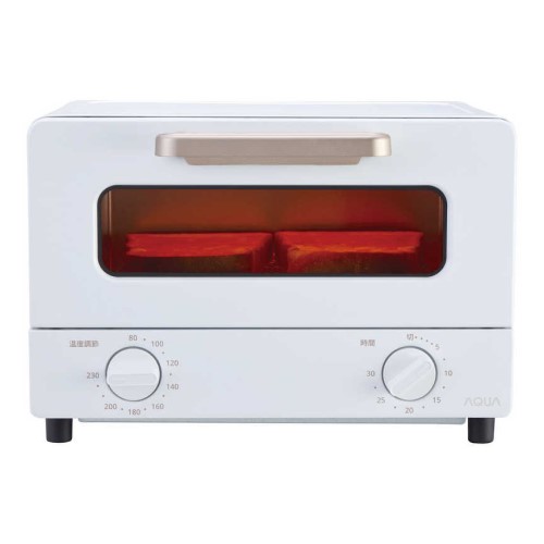 オーブントースター 1400W 2枚焼き ホワイト アクア AQT-CG12T-W