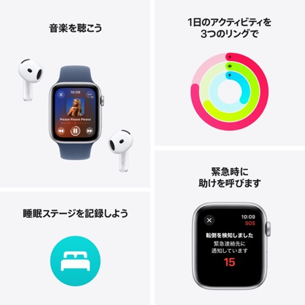 Apple Watch SE（GPSモデル）- 40mmミッドナイトアルミニウムケースとミッドナイトスポーツバンド - S/M with AppleCare+