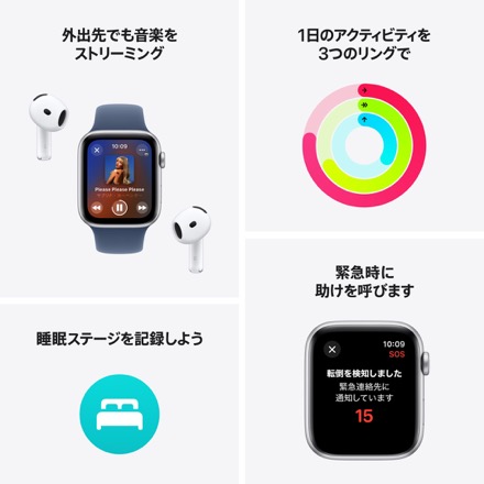 Apple Watch SE（GPS + Cellularモデル）- 40mmミッドナイトアルミニウムケースとインクスポーツループ with AppleCare+