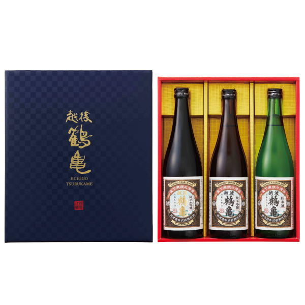日本酒ギフト 飲み比べセット 純米大吟醸入り 越後鶴亀 こだわり ギフトセット TC-50 720ml×3本セット『OMS』