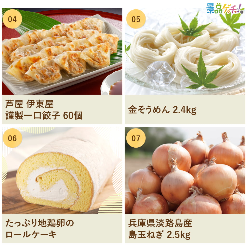 景品パネル・目録 【景品7点セット(松阪牛カルビ網焼き /シネマペアチケット/ロールケーキなど）】（ セット景品 ） 景品ゲッチュ！