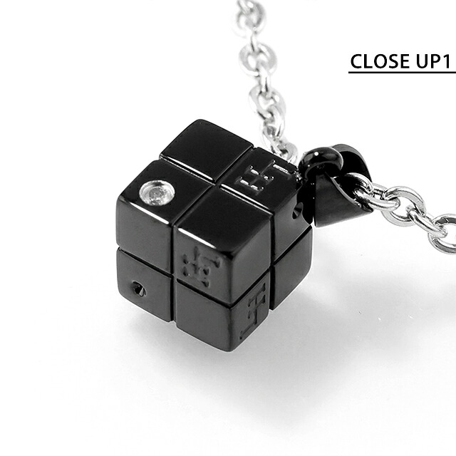 ライオンハート ネックレス メンズ ブランド LION HEART キュービック 04N136SM ブラック シルバー アクセサリー