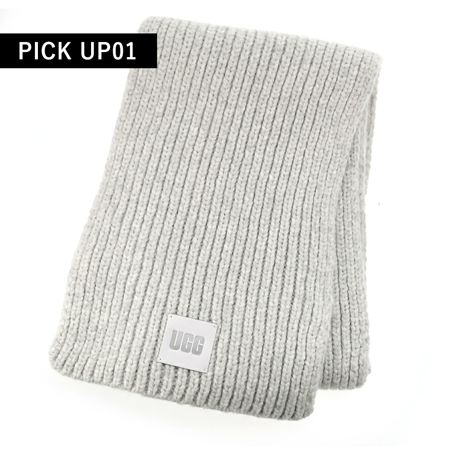 アグ マフラー メンズ レディース ブランド UGG CHUNKY RIB SCARF ロゴ 101106 Light grey 小物
