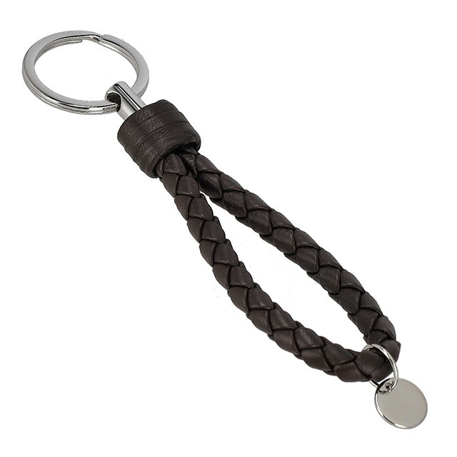 ボッテガ・ヴェネタ キーリング メンズ レディース ブランド BOTTEGA VENETA イントレチャート レザー 113539-V3UN1 ダークブラウン 高級 おしゃれ プレゼント 実用的