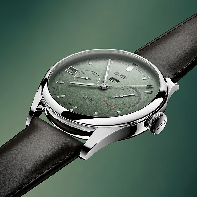 オリス アートリエ 43mm 手巻き 腕時計 ブランド メンズ ORIS 01 113 7806 4057-07 5 22 96FC アナログ グリーン ダークブラウン スイス製 高級 おしゃれ 防水 プレゼント 男性 実用的
