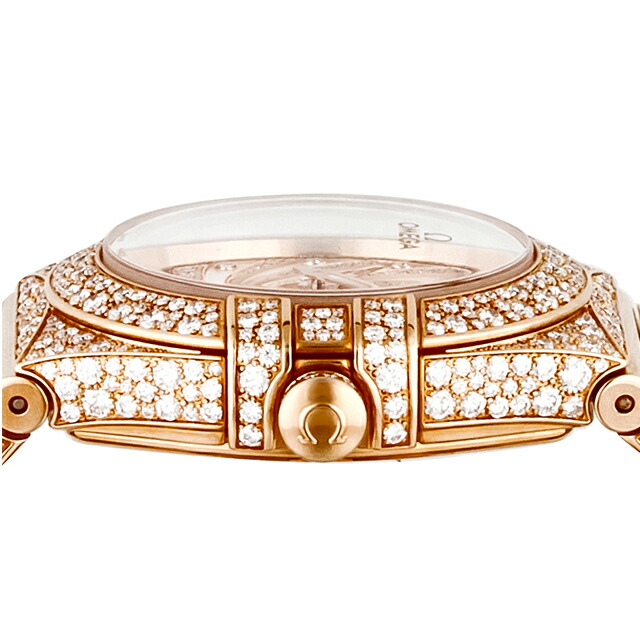 オメガ コンステレーション 27mm クオーツ 腕時計 レディース ダイヤモンド OMEGA 123.55.27.60.55.009 アナログ ホワイト レッドゴールド 白 スイス製 高級 ブランド おしゃれ 防水 プレゼント 女性 実用的