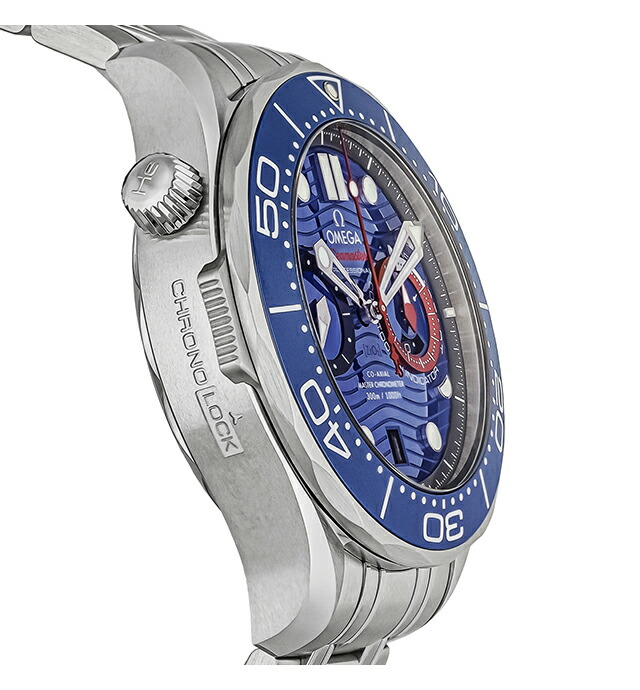 オメガ シーマスター ダイバー 44mm 自動巻き 腕時計 メンズ クロノグラフ 替えベルト OMEGA 210.30.44.51.03.002 アナログ ブルー スイス製 高級 ブランド おしゃれ 防水 文字盤 大きい プレゼント 男性 実用的