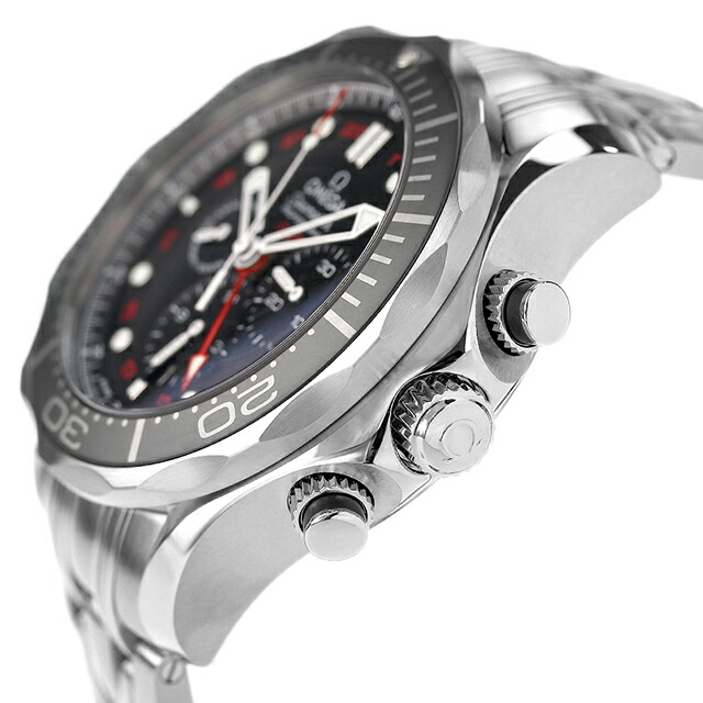 オメガ シーマスター コーアクシャル クロノメーター GMT クロノグラフ 44mm 自動巻き 腕時計 メンズ クロノグラフ OMEGA 212.30.44.52.01.001 アナログ ブラック 黒 スイス製 高級 ブランド おしゃれ 防水 文字盤 大きい プレゼント 男性 実用的