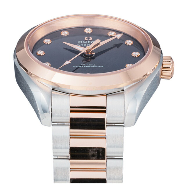 オメガ シーマスター 33mm 自動巻き 腕時計 ブランド レディース コーアクシャル OMEGA SEAMASTER 220.20.34.20.53.001 アナログ ブルー セドナゴールド スイス製 高級 おしゃれ 防水 プレゼント 女性 実用的