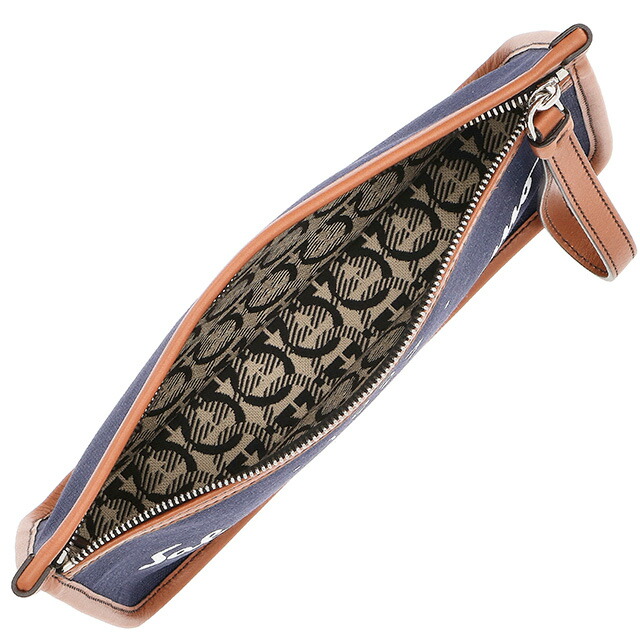 フェラガモ クラッチバッグ メンズ Ferragamo 240971 ネイビー ビジネス 軽量 小さめ ミニバッグ ブランド 高級 おしゃれ プレゼント 男性 実用的 かっこいい