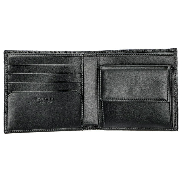 ブルガリ 二つ折り財布 メンズ ブランド BVLGARI 280899 BLK ブラック ウォレット 高級 おしゃれ プレゼント 実用的