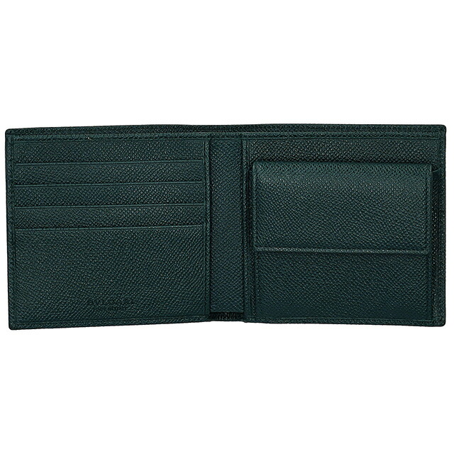 ブルガリ 二つ折り財布 メンズ BVLGARI 282101 TEATO ブルーグリーン ウォレット ブランド 高級 おしゃれ プレゼント 実用的